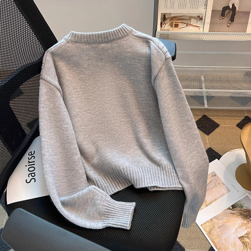 Kvinders sporty strikket sweater med dekorativ lynlås Stilla