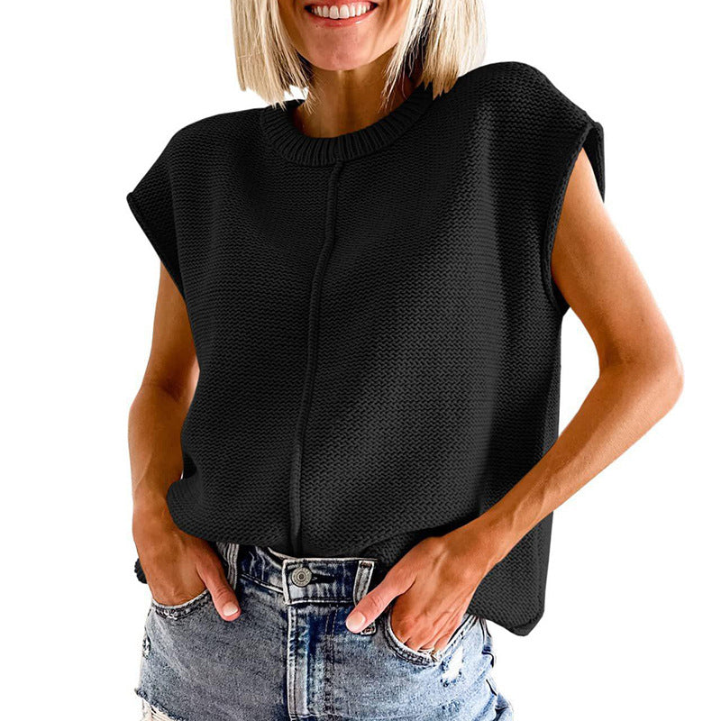 Dame afslappet oversized top med struktureret stof og kort snit Stilla