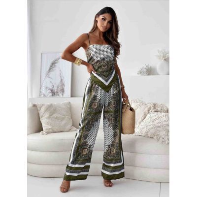 Dame Palazzo Jumpsuit med elegant mønsterdesign Stilla