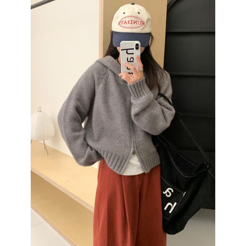 Kvinders Snuggly Hoodie Cardigan med Lynlås og Store Lommer Stilla