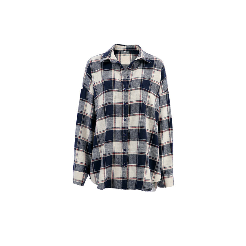 Dame flannel skjortejakke med fashionable bindebånd og oversized snit Stilla