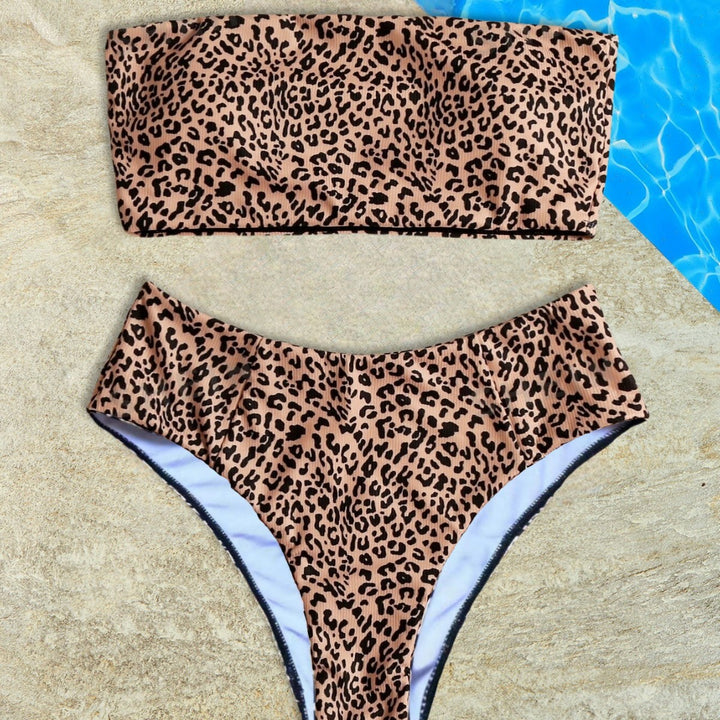 Dame Bandeau-bikini med høj skridtlængde Skovae