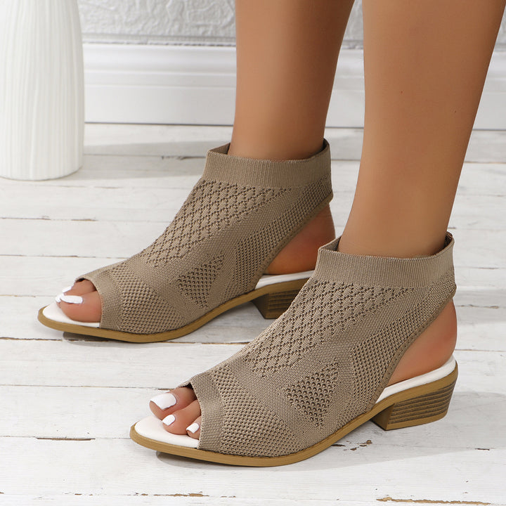 Dame Åbne Strik-Sandaler med elastisk Indsats og mod design Stilla