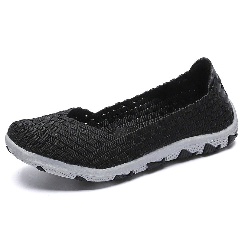 Dame nan strikket Slip-On fritidssko med flettet overdel og skridsikker flexsål Skovae