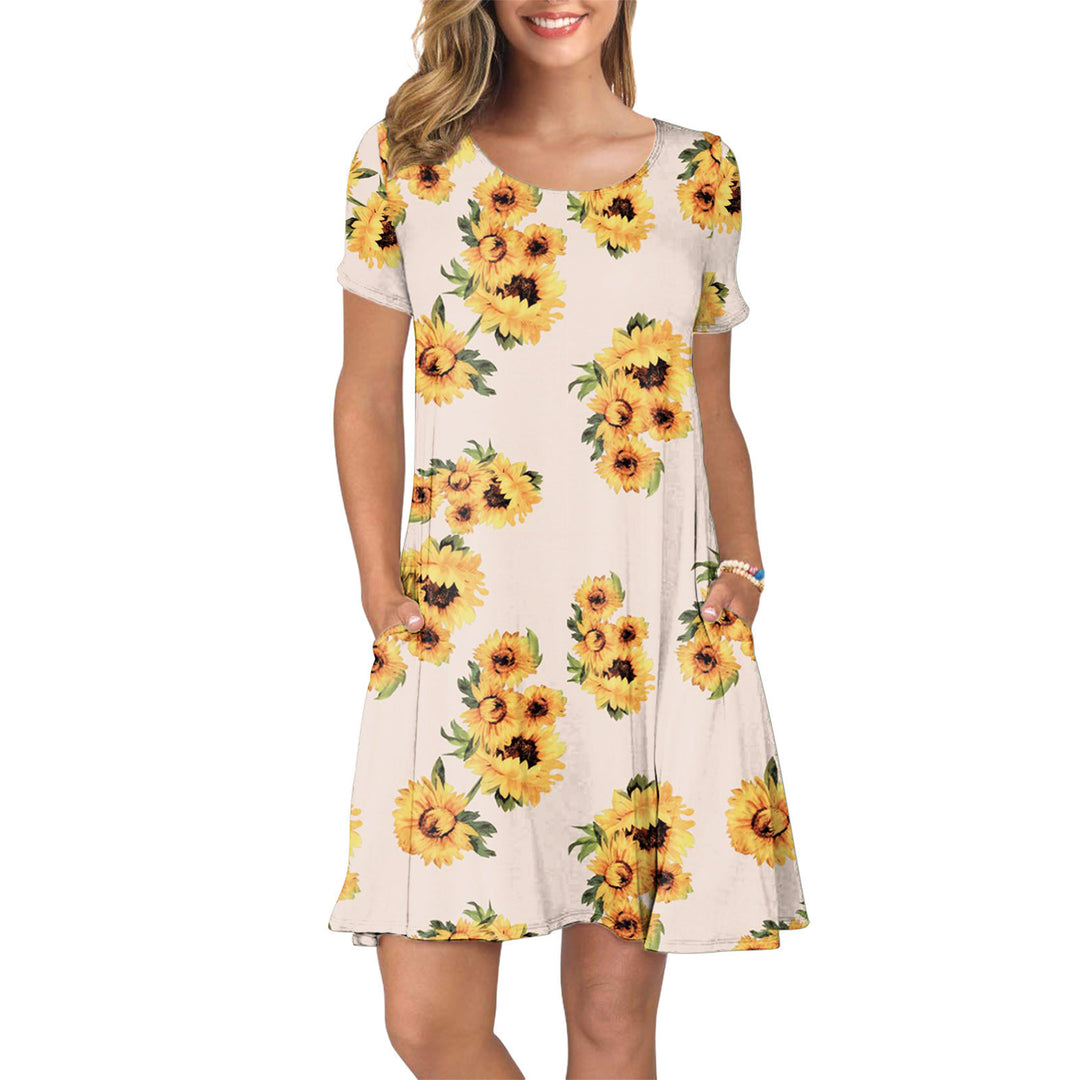 Dame sommerkjole med blomsterprint Stilla