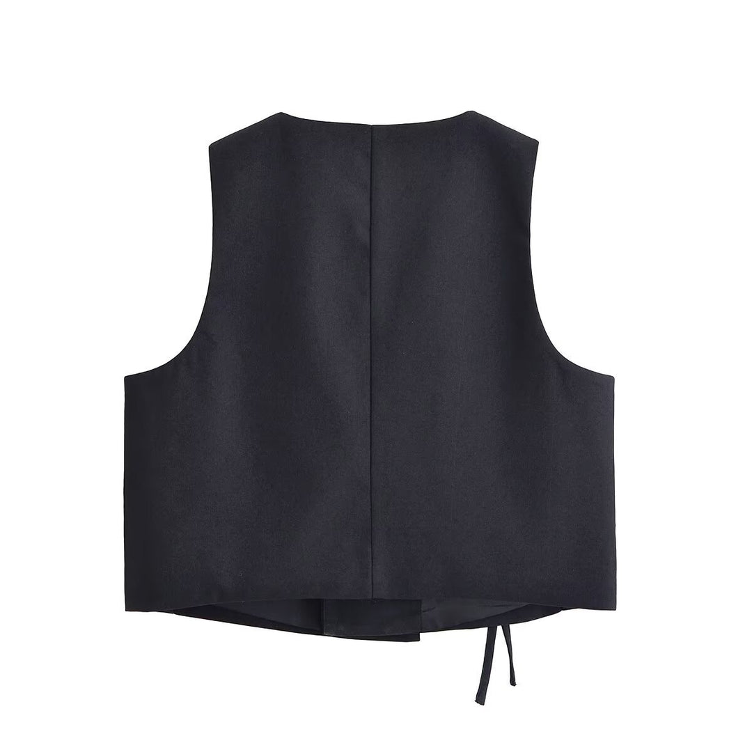Dame indpakningsbluse med smart knude og elegant pasform Stilla