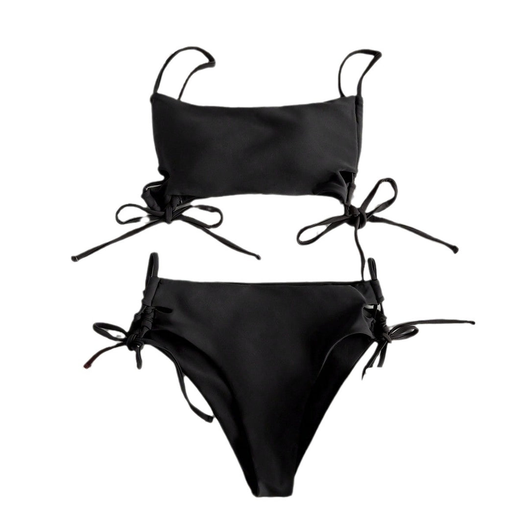 Dame bandeau bikini med raffinerede bindebånd Skovae