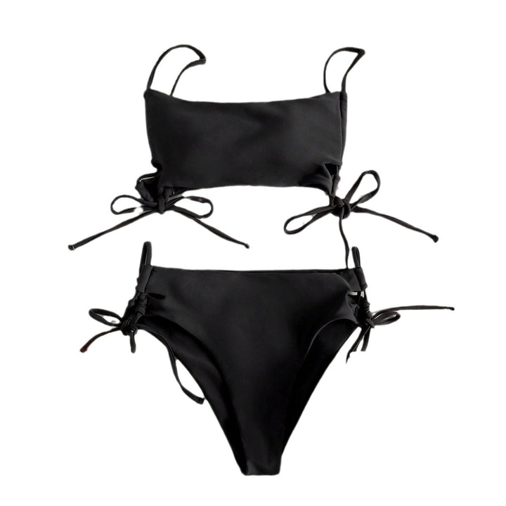 Dame bandeau bikini med raffinerede bindebånd Skovae