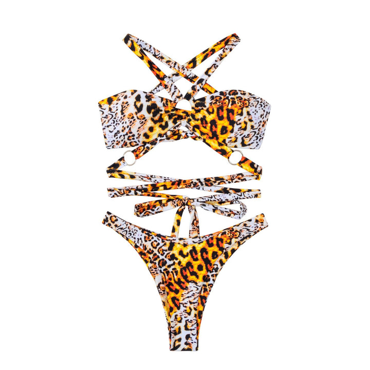 Dame bikini-sæt med spændende indpakningsdesign og elegant ringdetalje Stilla