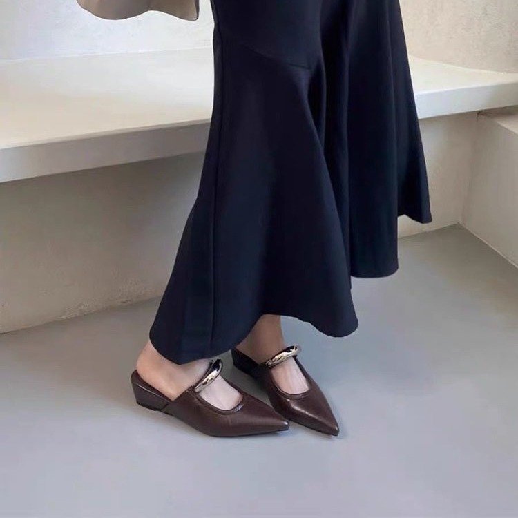 Dame spidse Slingback-muler med slankt spændeakcent Stilla