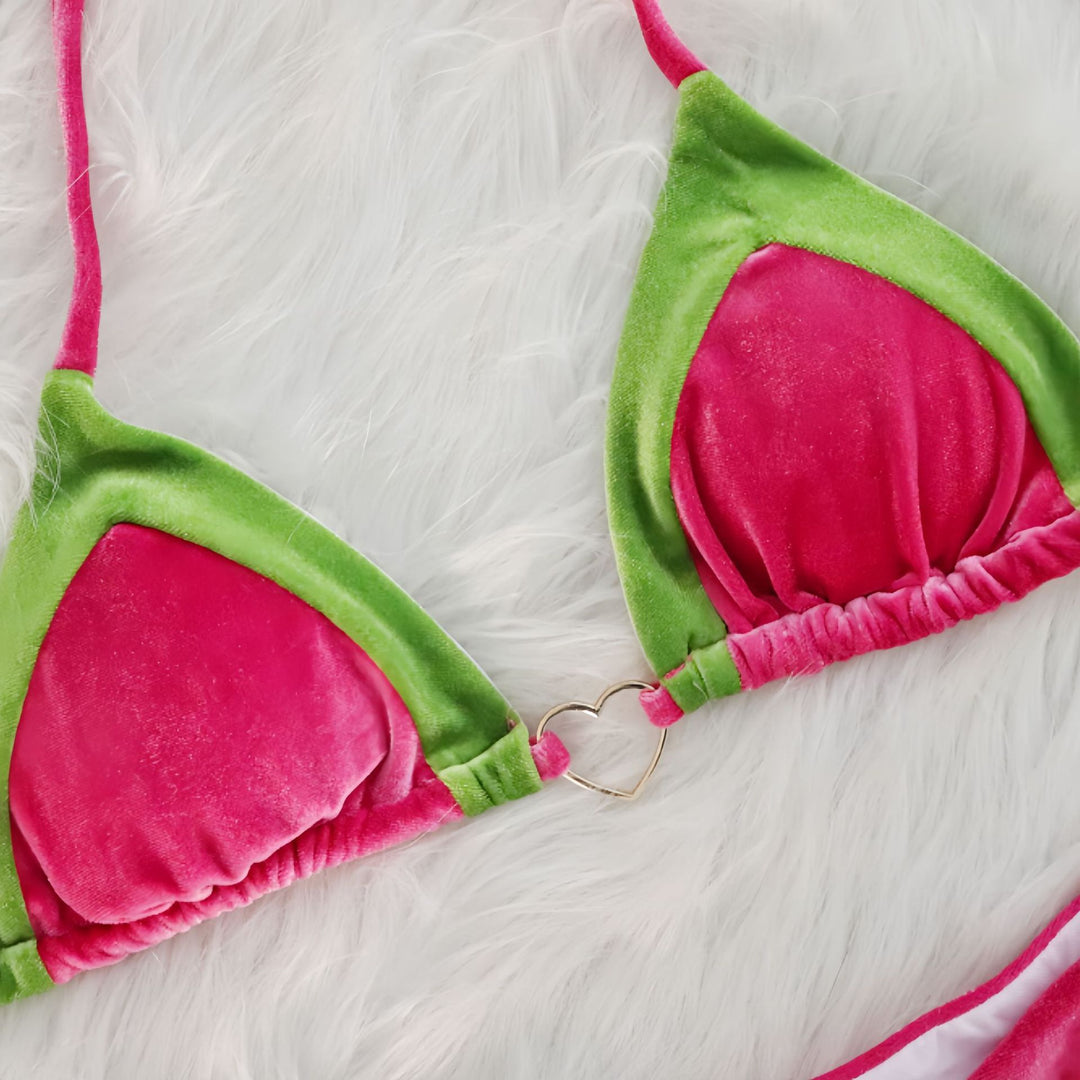 Kvinder Flirty Tri-Color Bikini Sæt Stilla
