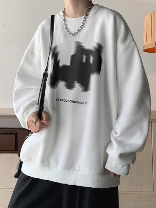Herrer trendy oversized sweatshirt med unikt grafikdesign og behagelig pasform Stilla