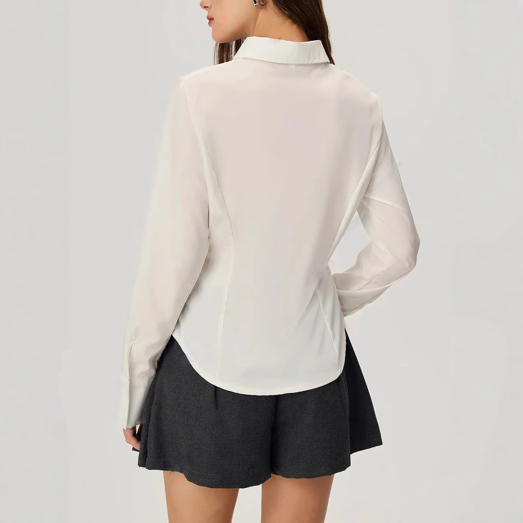 Damer elegant bluse med flæse detaljer Stilla