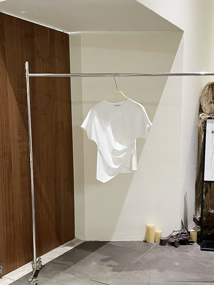 Dame afslappet oversized bluse skjorte med asymmetrisk snit og unikt design Stilla