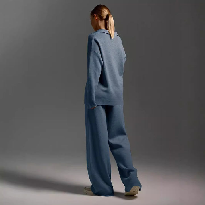 Dame afslappet sweatshirt-sæt med blødt materiale og løs pasform Stilla