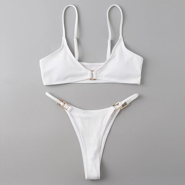 Dame Rib-Højstøttende-Bikini-Sæt Stilla
