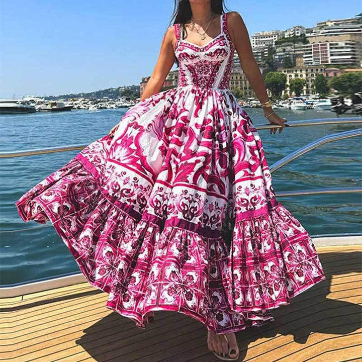 Damer maxi kjole med elegant A-line snit og detaljeret udsmykning Stilla
