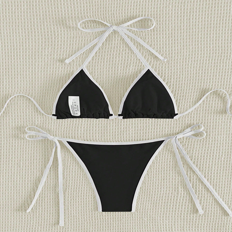 Dame Triangel-Bikini med justerbare bånd og glamorøse accenter Skovae