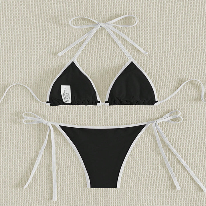 Dame Triangel-Bikini med justerbare bånd og glamorøse accenter Skovae