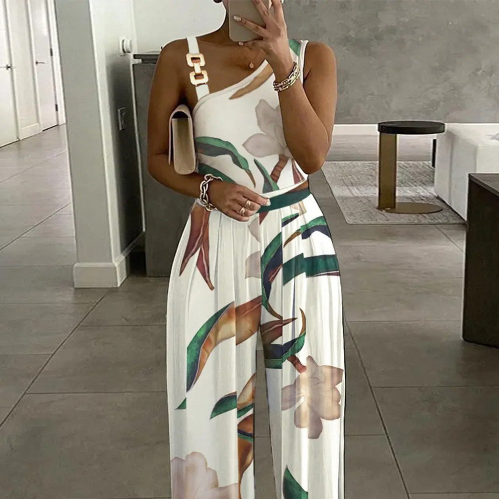 Kvinder Blomstret Bredt-Ben Jumpsuit Stilla