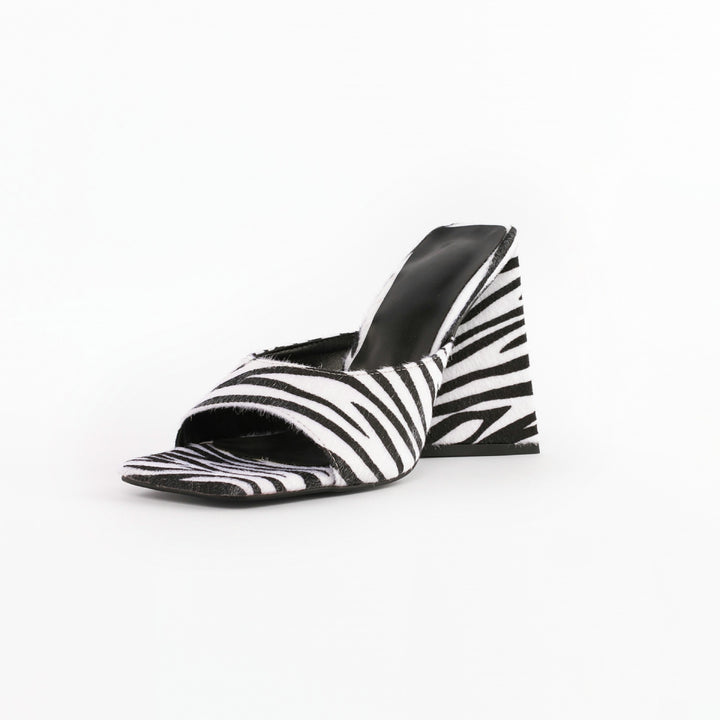 Femme Open-Toe Block Heel Mules med Bold Stripe Design Stilla