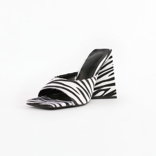 Femme Open-Toe Block Heel Mules med Bold Stripe Design Stilla