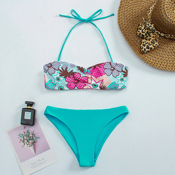 Dame Bandeau-bikini-sæt med floral design Stilla