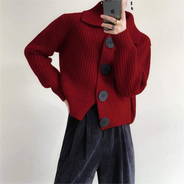 Kvinders cardigan med oversized pasform og store knapper Stilla