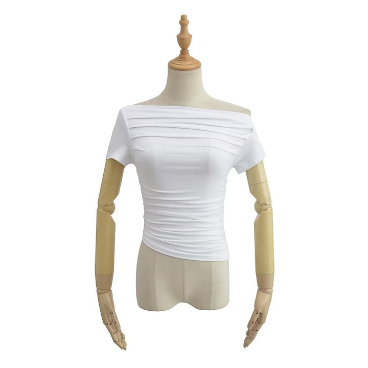 damer elegant overdel med raffinerede folder og smart off-shoulder design Stilla