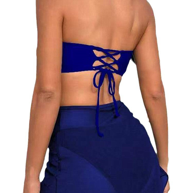 Dame bandeau bikini-sæt med fashionabel drapering og elegant lukning Stilla