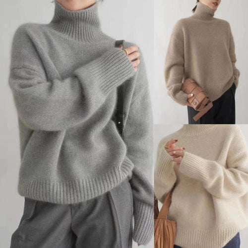 Kvinders hyggelige turtle neck sweater lavet af fin uld Stilla