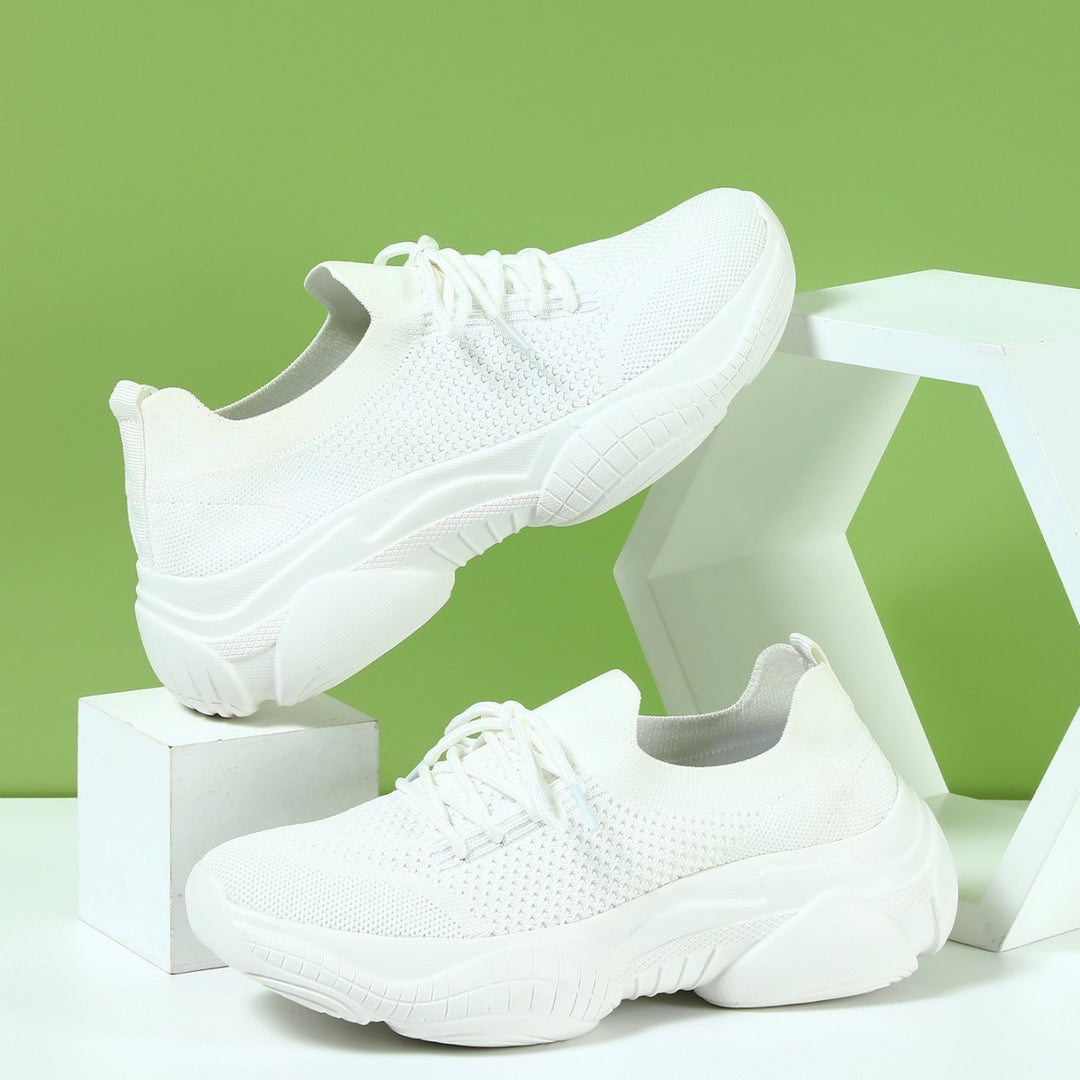 Dame Åndbare Fritids-Sneakers med elastisk Overmateriale og fleksibel Såle Stilla