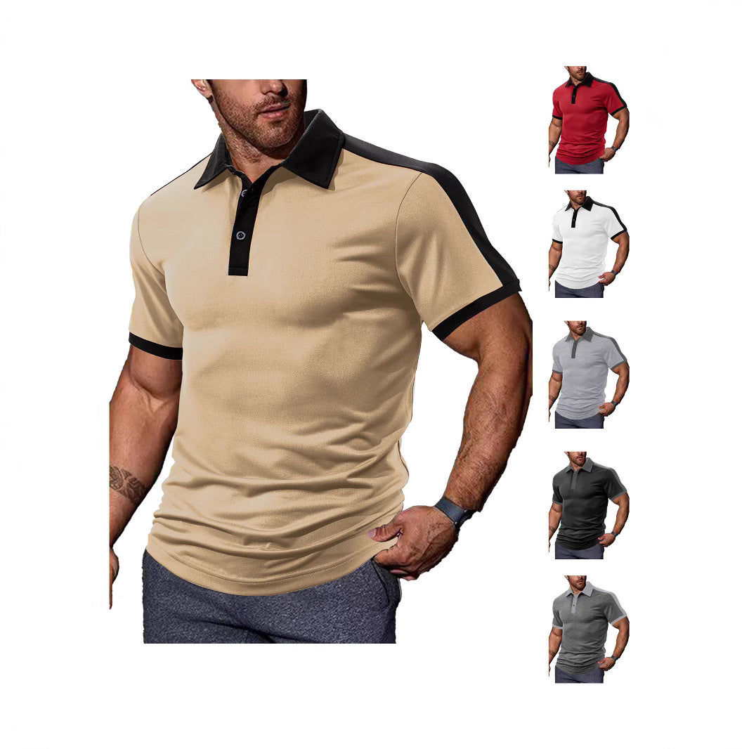 Herrer med figurtilpasset kontrast-polo-shirt med skulderpas og skjortekrave Skovae