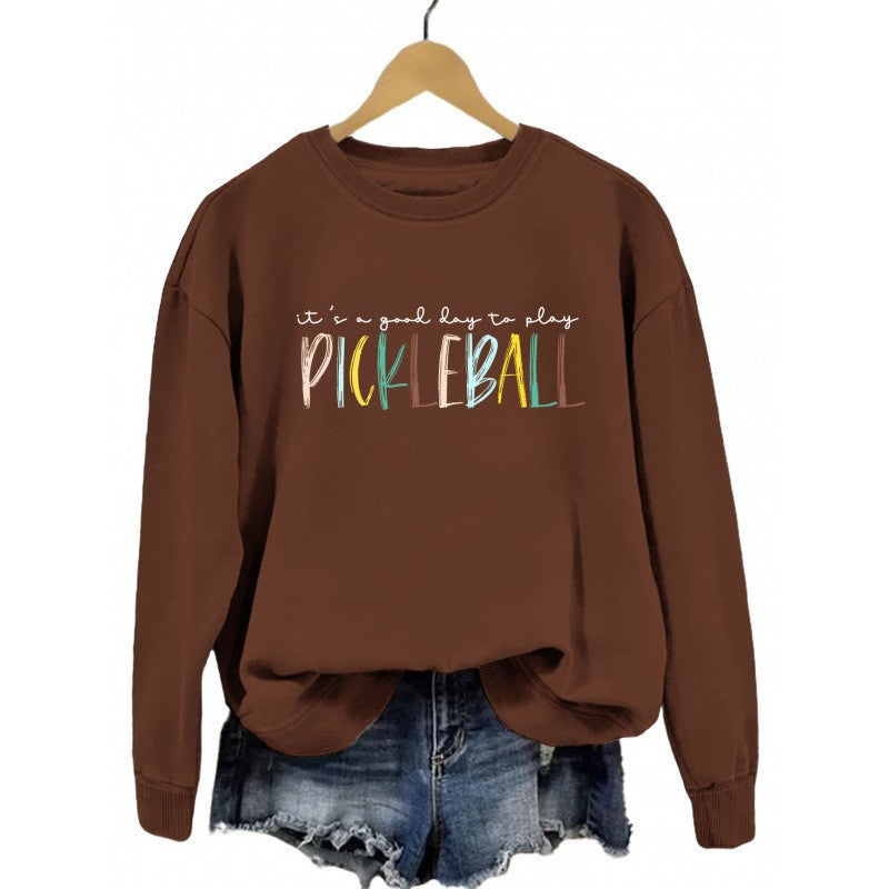 Kvinders afslappet sweatshirt med farverig pickleball print Skovae