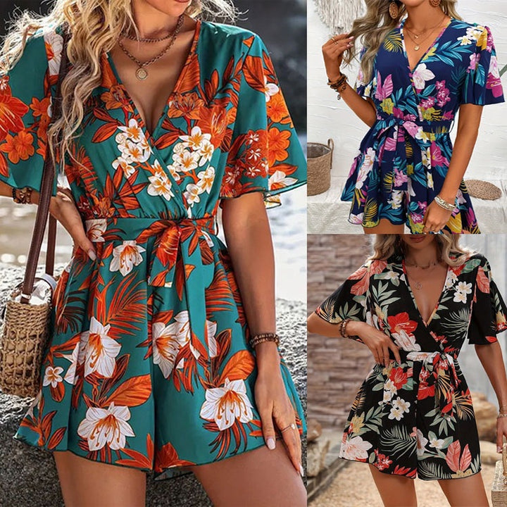 Dame Floral Print Wrap Overall Stilla