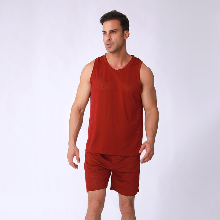 Herrer Åndbar Sport-Tanktop med lette Shorts Stilla