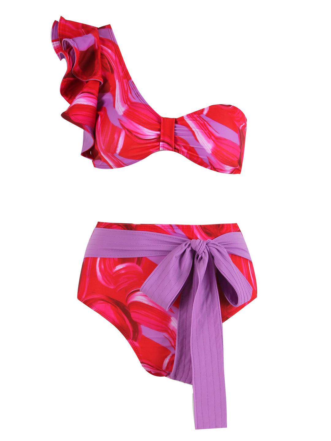 Dame Bikini-sæt med asymmetrisk overdel og elegant snor Stilla