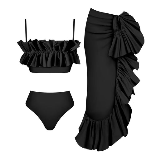 Dame bikini-sæt med legende flæserdesign og justerbare stropper Stilla