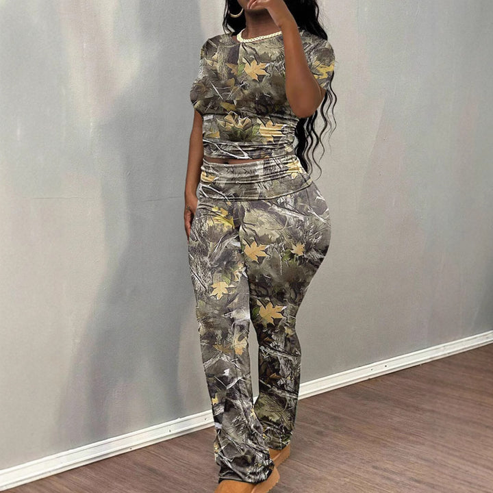 Dame Camouflage Tryk Lounge Sæt Stilla
