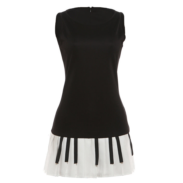 Damen spielerisches Rock-Outfit mit Klaviertasten-Design Skovae