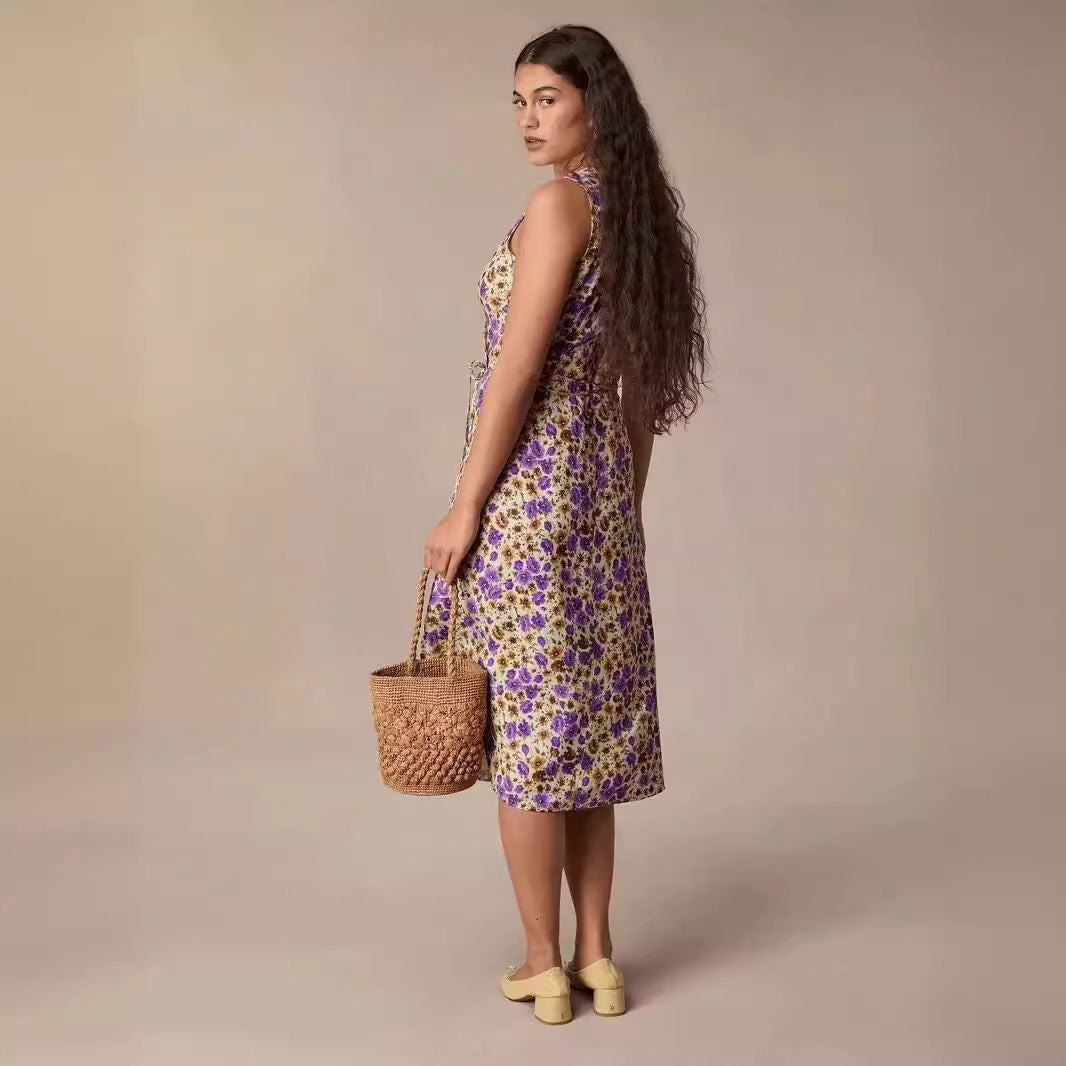 Dame wrap kjole med blomstret design og elegant taljering Stilla