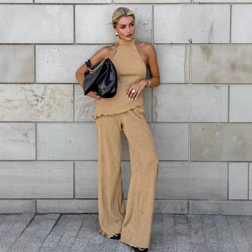 Dame wrapped dress med asymmetrisk kant og elegant flæseafslutning Stilla