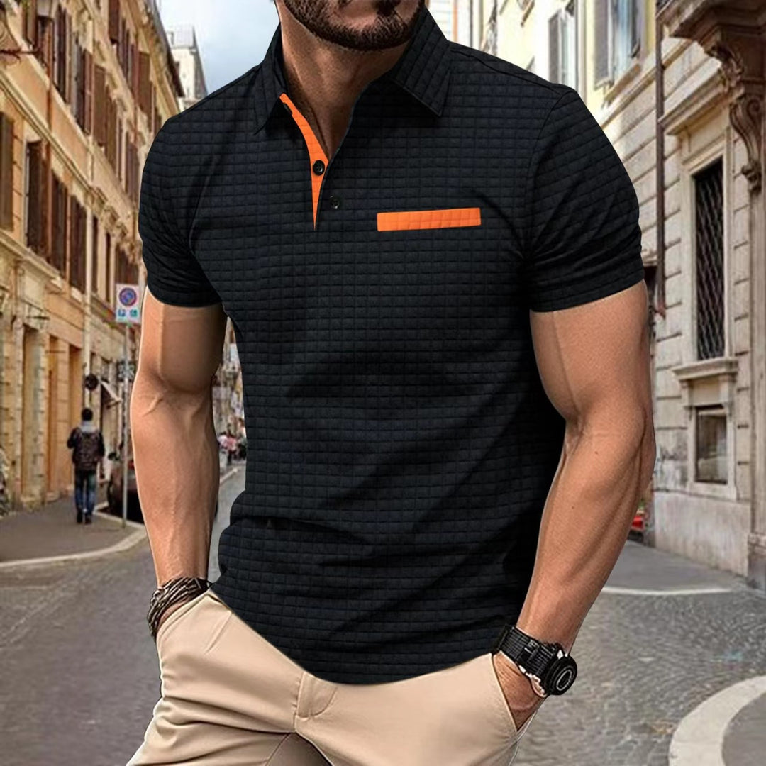 Herre moderne polo shirt med struktureret design og brystlomme Stilla