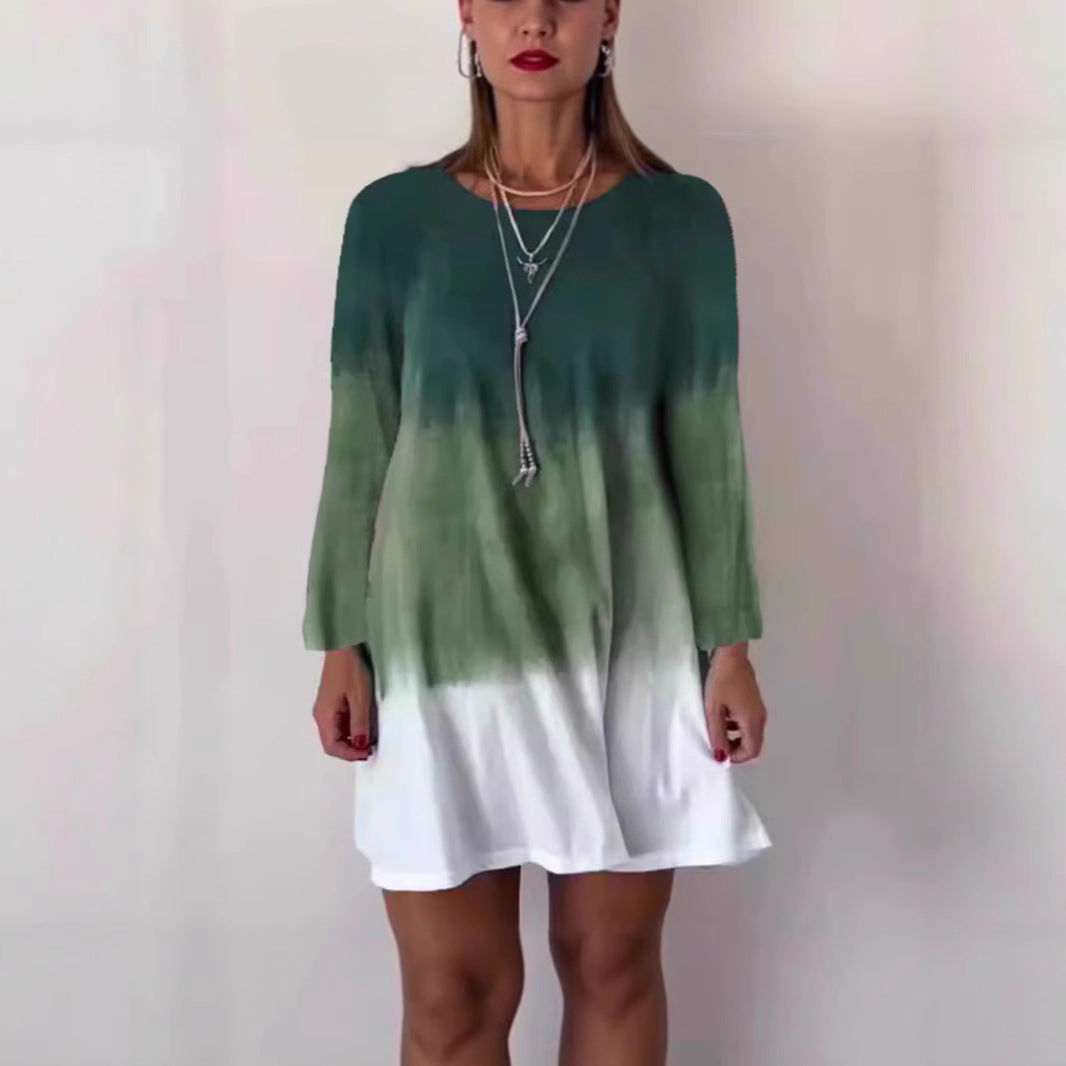 Dame fritidskjole i Dip-Dye design Stilla