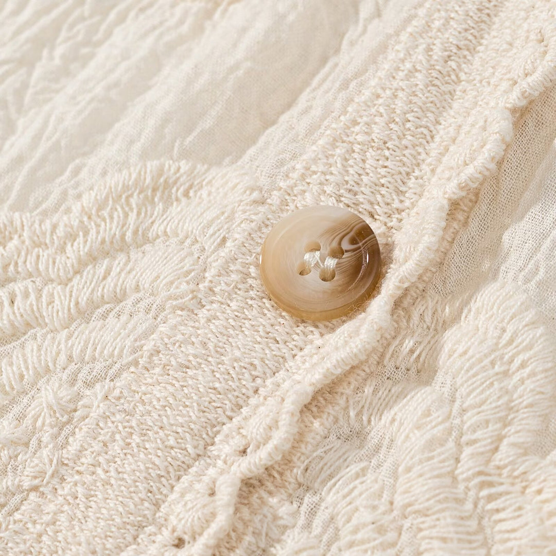 Dame blonde bluse med elegante knapper Stilla
