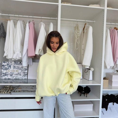 Kvindernes komfortable oversized hoodie med snoretræk og materialer af høj kvalitet Stilla