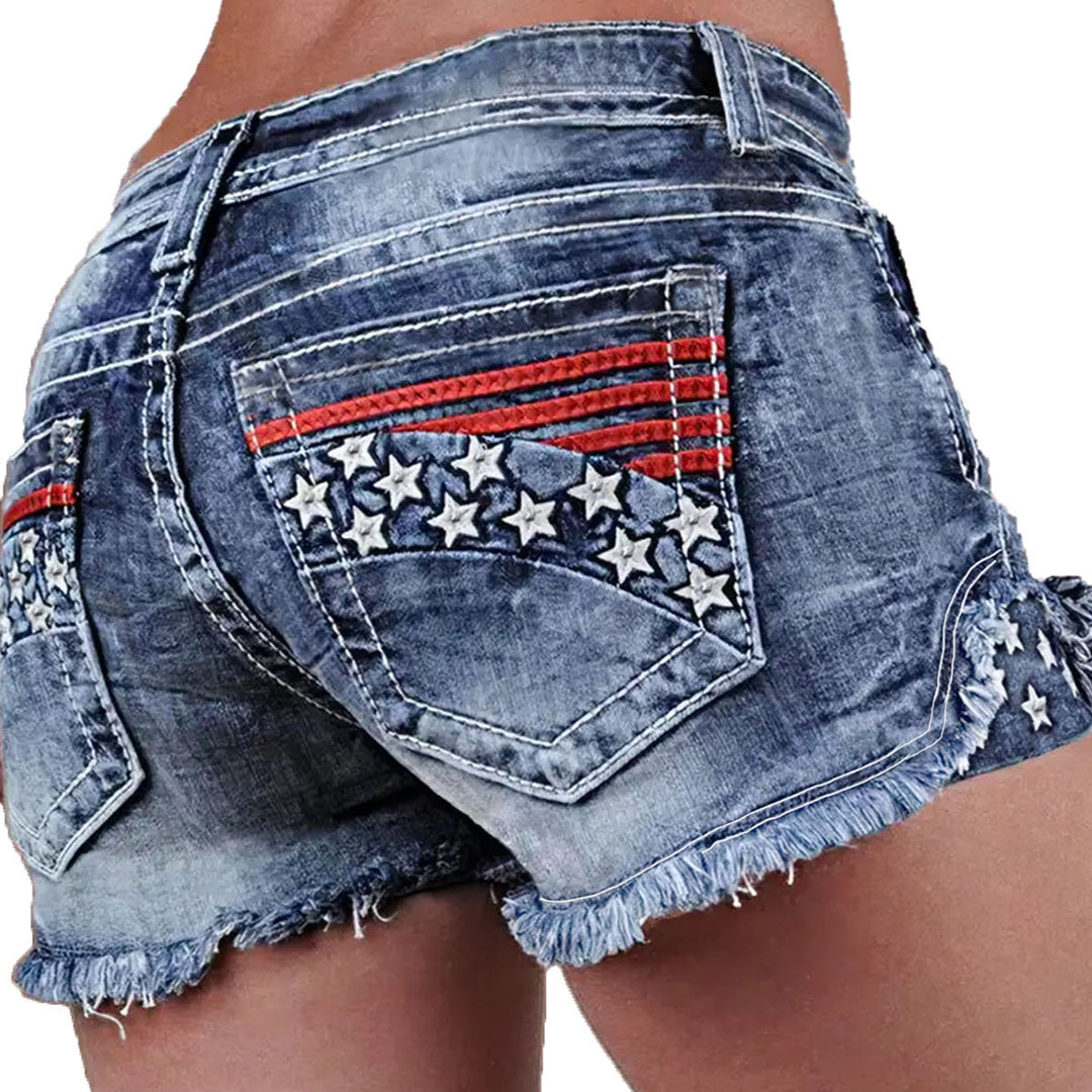 Dame Jeans-shorts i vintage-stil Stilla