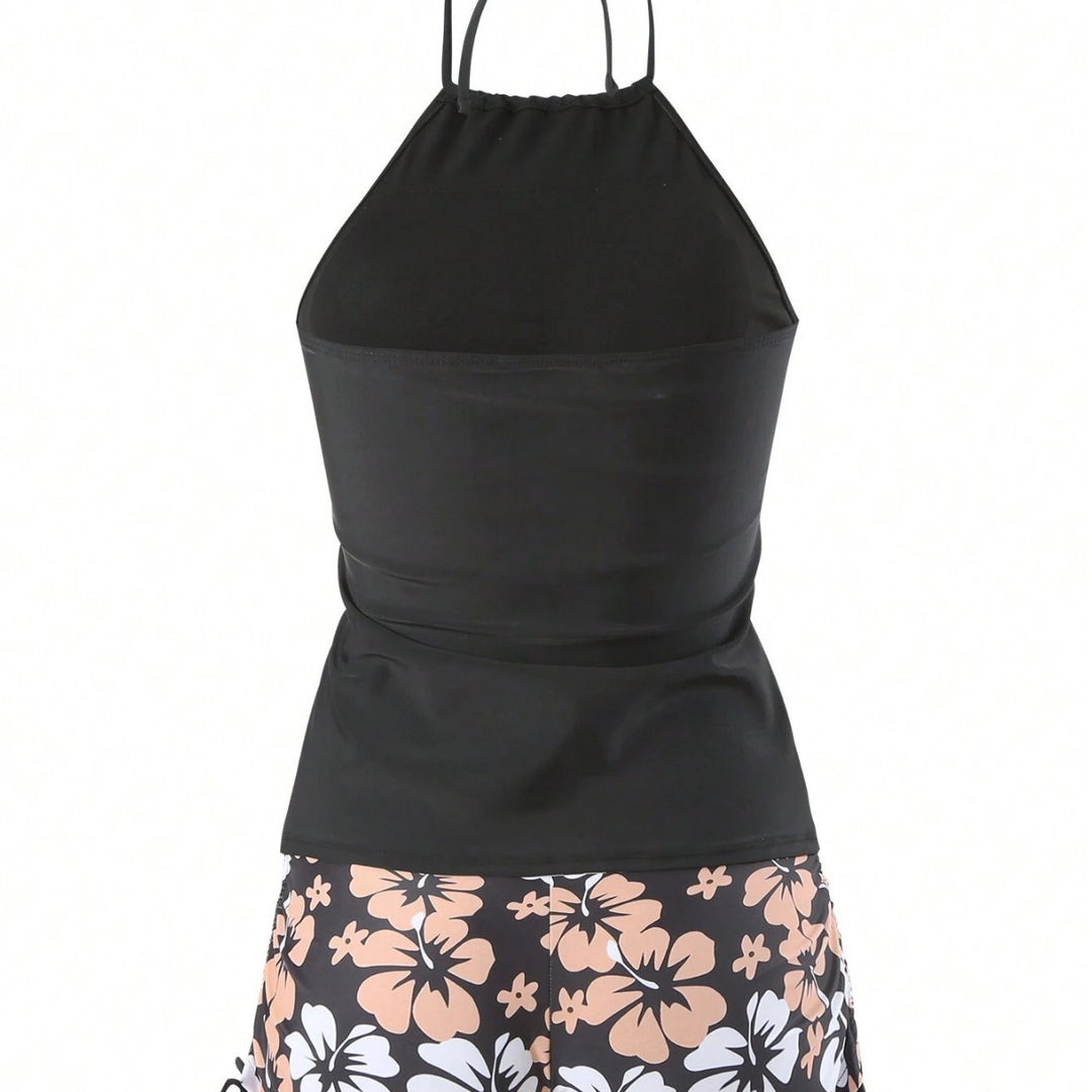 Damer Sportives Tankini-sæt med blomsterprint Skovae