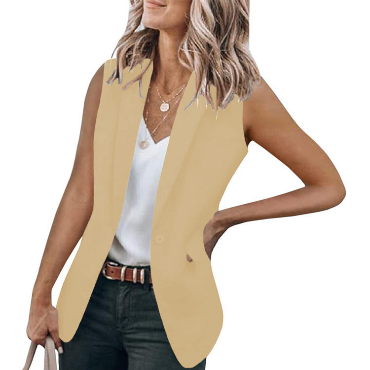Dame ærmeløs blazer med elegant snit og smart design Stilla