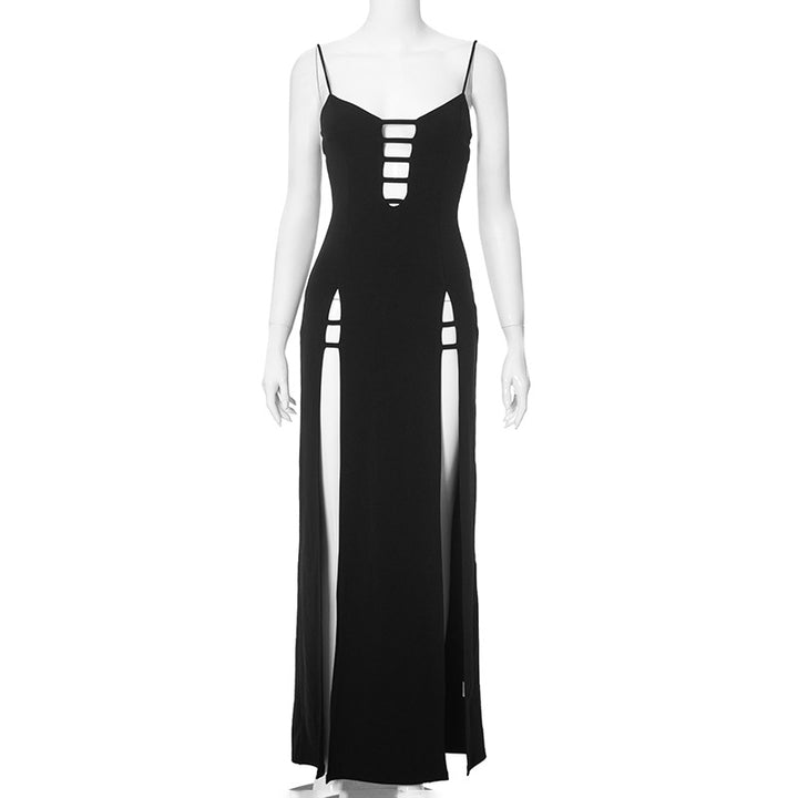 Dame elegant maxikjole med cut-outs og sidelange slids Stilla